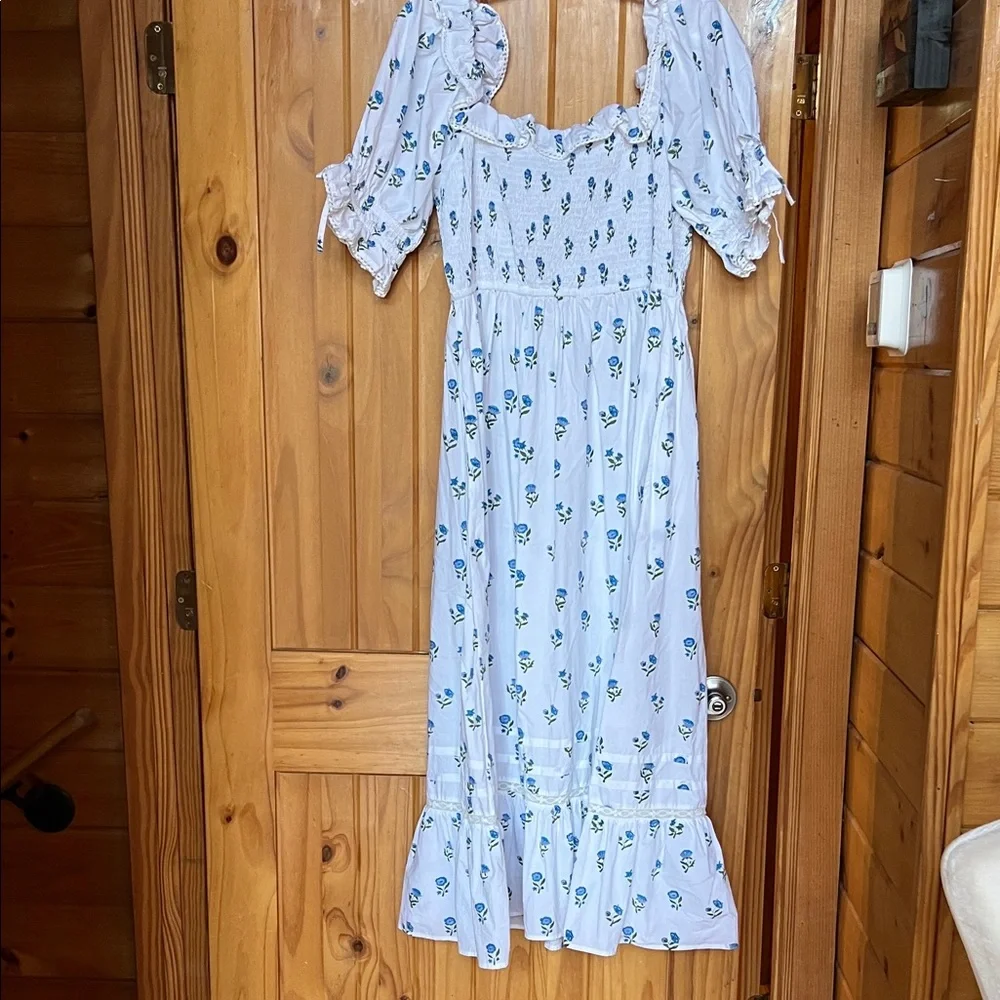 NWOT pink city prints Meryl dress in cobalt - Picture 3 of 13